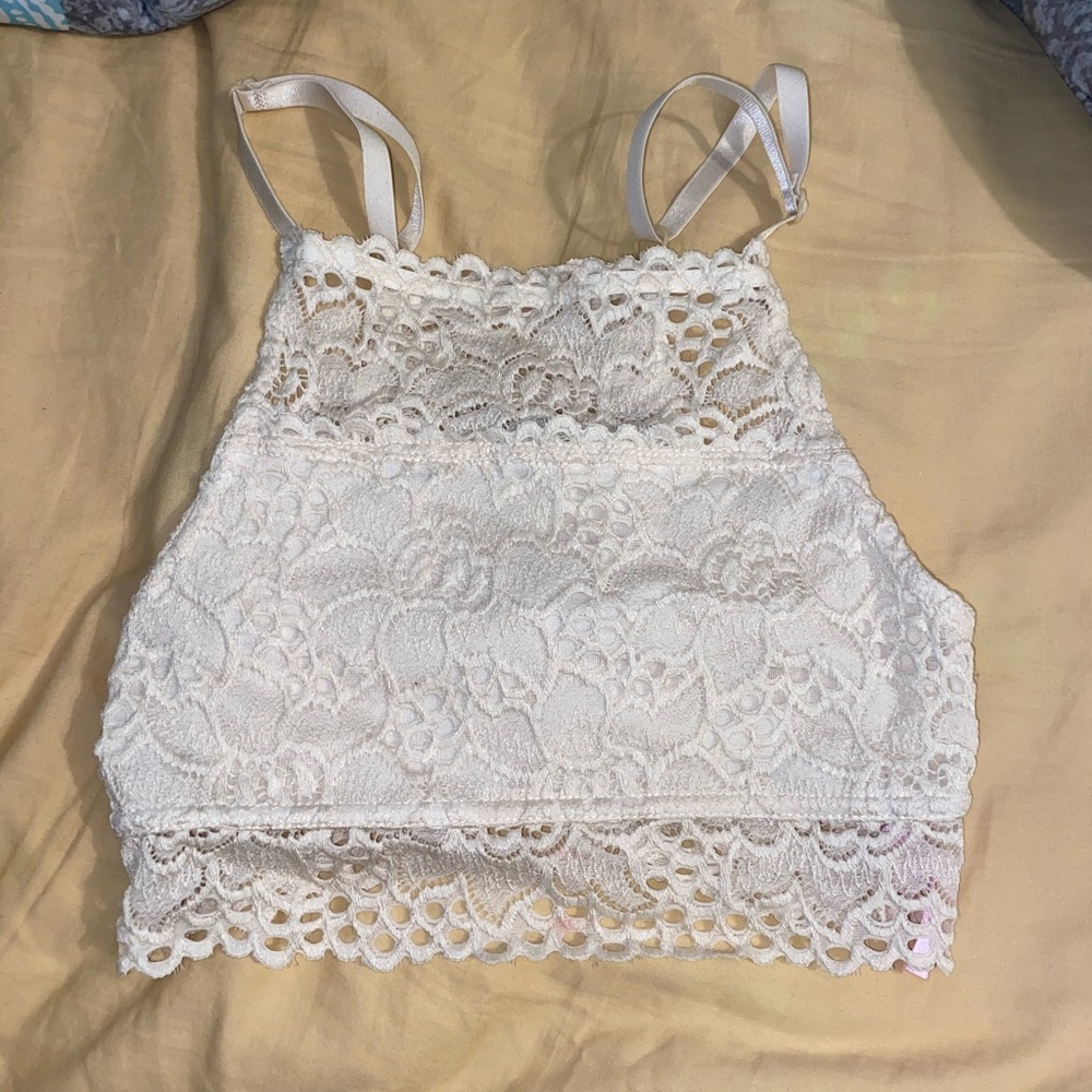 Lace bra crop top